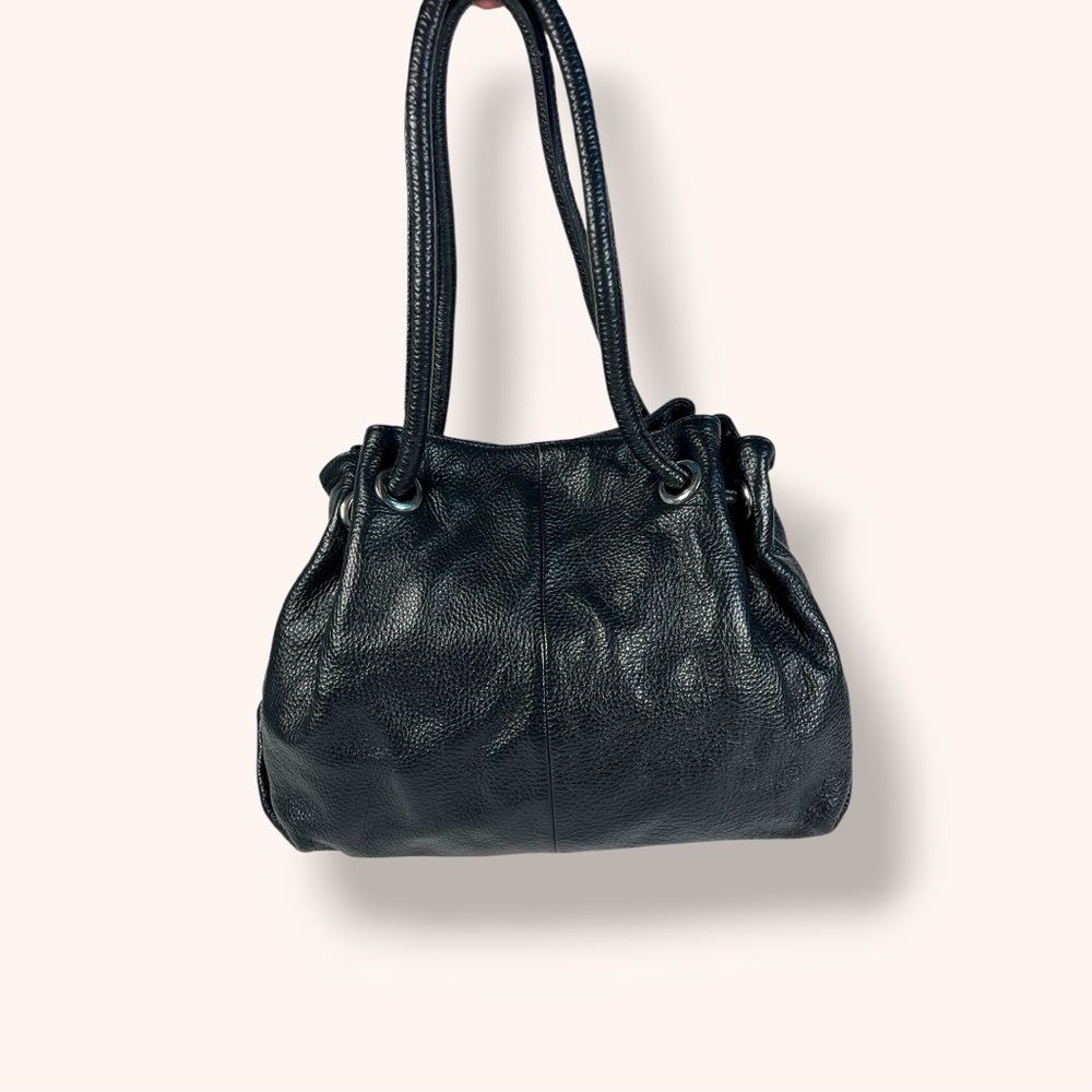 FURLA Black Pebbled Leather Hobo Shoulder Bag - Picture 3 of 12